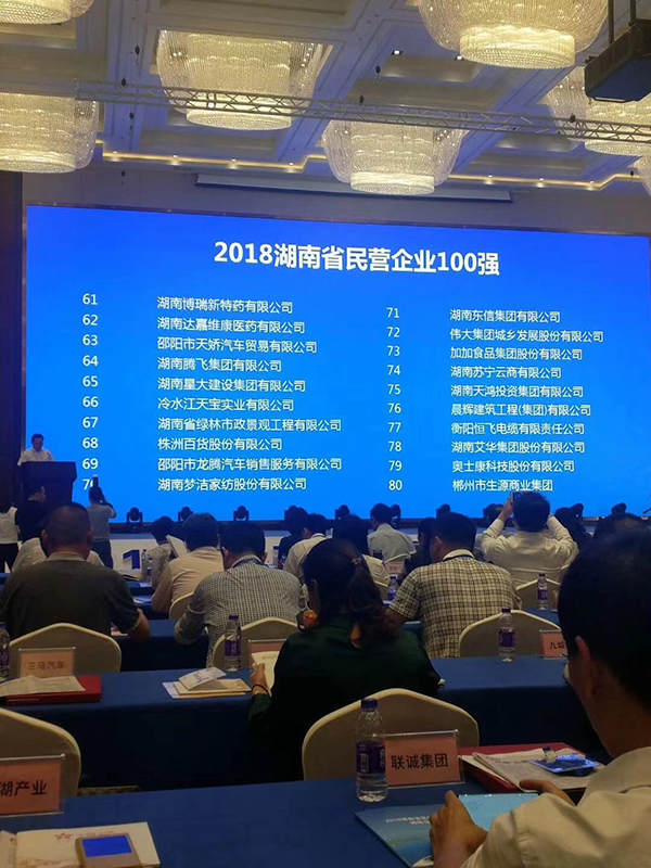 湖南省發(fā)布民營(yíng)企業(yè)100強(qiáng)名單，天嬌榮膺63位